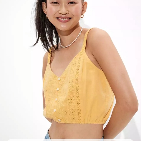 NWT AE Embroidered Crop Cami - Picture 2 of 8